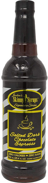 Jordan's Skinny Syrups Sugar Free Signature Series Salted Dark Chocolate Espresso 750 ml (Pack of 2) with By The Cup Coaster