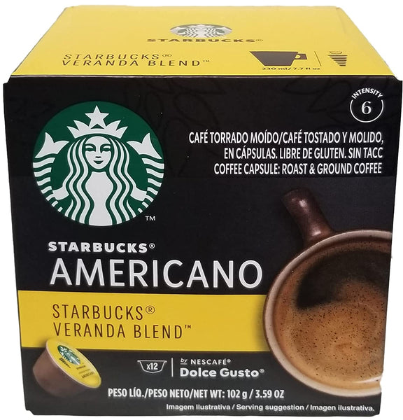 Starbucks Coffee by Nescafe Dolce Gusto Variety, Blonde Espresso Roast & Veranda Blend (Pack of 24) with By The Cup Sugar Packets
