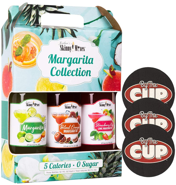 Jordan's Syrups Sugar Free Margarita Mix Trio with 3 By The Cup Coasters