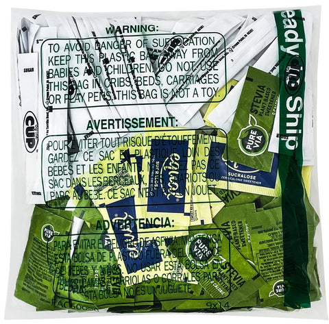 By The Cup Sugar, Pure Via Stevia and Equal Sucralose 300 Count Sweetener Packet Variety 100 of each
