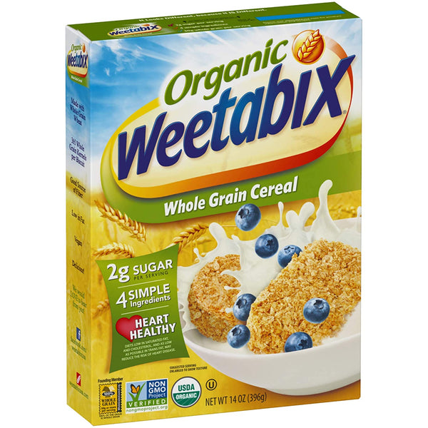 Weetabix Organic Whole Grain Cereal Biscuits 14 Ounce (Pack of 2) with By The Cup Cereal Bowl