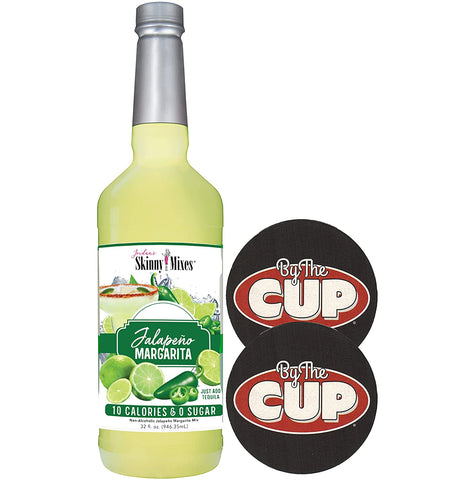 Jordan's Skinny Syrups Sugar Free Jalapeno Margarita Mix with By The Cup Coasters