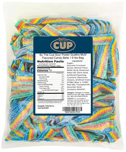By The Cup Sour Power Quattro Multi Flavored Candy Belts 1.6 lbs Bag