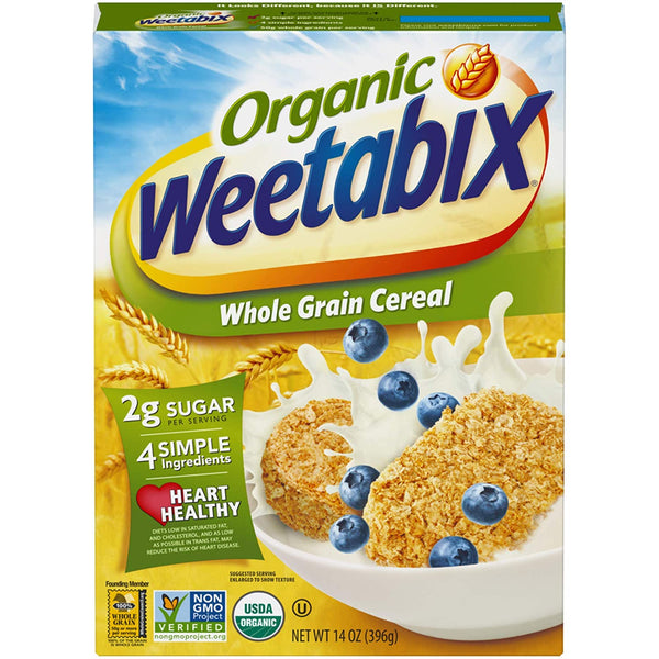 Weetabix Organic Whole Grain Cereal Biscuits 14 Ounce (Pack of 2) with By The Cup Cereal Bowl