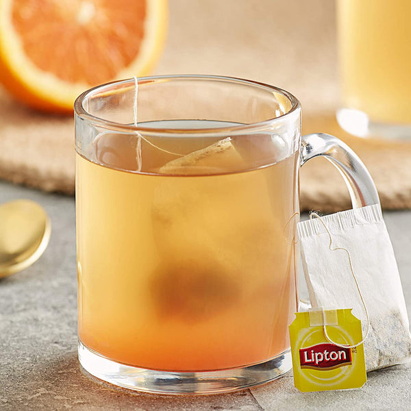 Lipton Refresh Orange Caffeine Free Herbal Tea Bags, 2.1oz Box, 28 Count (Pack of 3) with By The Cup To Go Cup