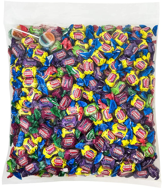 Dubble Bubble 4 Flavor Bubble Gum Variety 5 Pound Bag Individually Wrapped Pieces with By The Cup Clown Pops