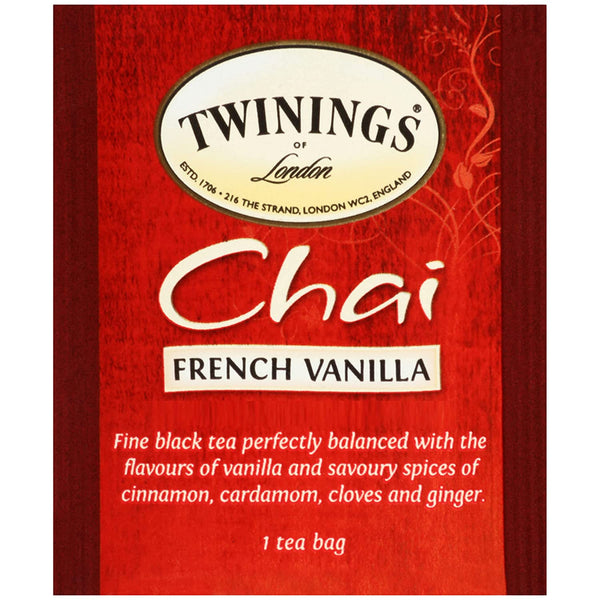 Twinings Chai Tea Bag Variety, 8 of each: Chai, Decaffeinated Chai, Ultra Spice, Spiced Apple, French Vanilla (Pack of 40) with By The Cup Honey Sticks