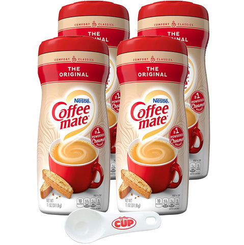 Coffee-Mate The Original Powder Creamer, 11 oz (Pack of 4) with By The Cup Scoop