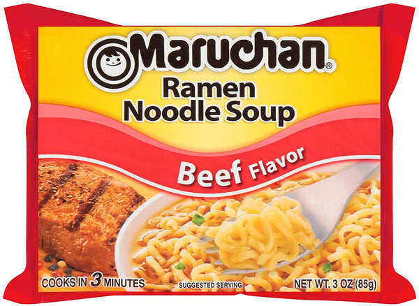 Maruchan Ramen Noodle Soup Variety, 7 Flavors, 3 Ounce Single Servings (Pack of 24) with By The Cup Chopsticks