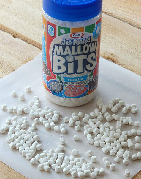 Kraft Jet-Puffed Mallow Bits Vanilla Flavor Marshmallows 3 Ounce (Pack of 6) with By The Cup Portion Scoop