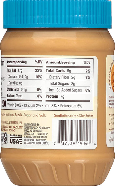 SunButter Natural Crunch Sunflower Butter 16 Ounce (Pack of 2) with By The Cup Spreader