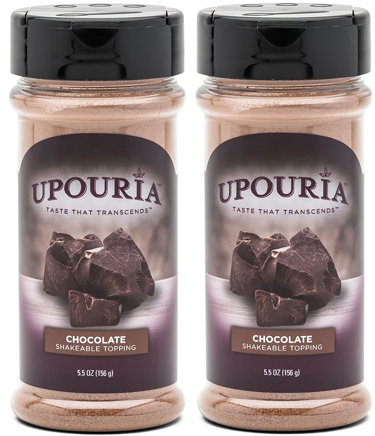 Upouria Coffee Topping Variety Pack - Chocolate and French Vanilla 5.5  Ounce Shakeable Topping Jars - (Pack of 2)