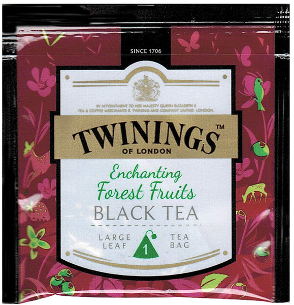 Twinings 20 Count Enchanting Forest Fruits Black Tea 20 Large Leaf Pyramid Tea Bags with By The Cup Honey Sticks