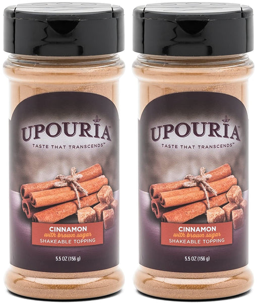 Upouria Cinnamon Sugar Shakeable Hot Cocoa and Coffee Topping 5.5 Ounce - (Pack of 2)