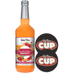 Jordan's Skinny Syrups Sugar Free Passionfruit Hibiscus Margarita Mix with By The Cup Coasters