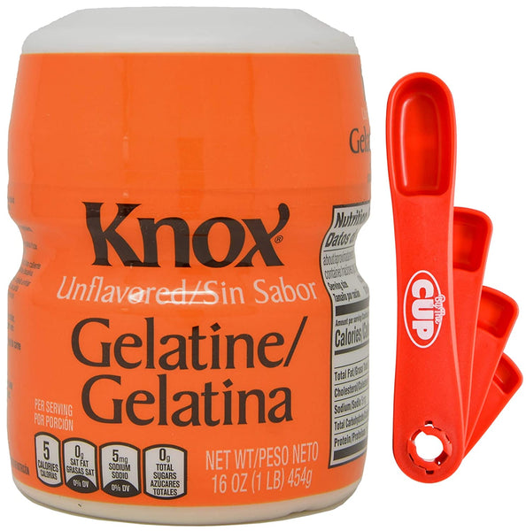 By The Cup Swivel Measuring Spoons Bundle with Knox Unflavored Gelatine, 16 oz (Pack of 1)