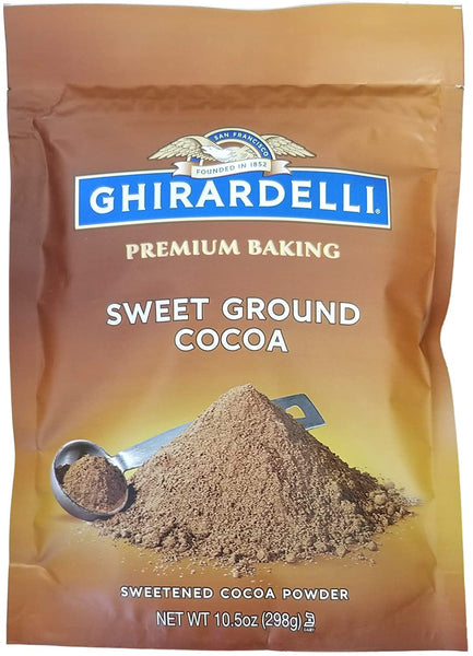 Ghirardelli Sweet Ground Premium Baking Cocoa 10.5 oz (Pack of 2) with By The Cup Cocoa Scoop