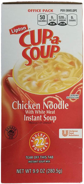 Lipton Chicken Noodle Cup a Soup 22 Single Serve Packets (Pack of 2) with By The Cup Soup Bowl