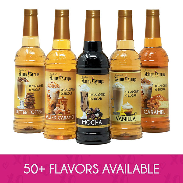 Jordan's Skinny Syrups Happy Holidays Gourmet Coffee Syrup Trio: Peppermint Bark, Christmas Cookie, Salted Caramel Mocha (One bottle of each flavor, 12.7 Oz Each)