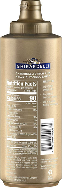 Ghirardelli - Vanilla Sauce, 16 Ounce Squeeze Bottle (Pack 2) - with Limited Edition Measuring Spoon