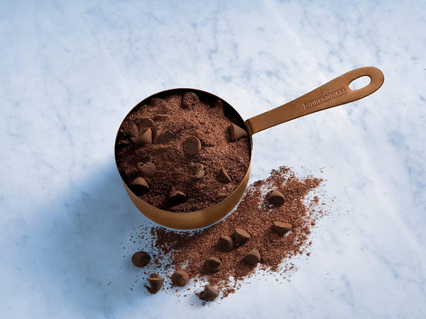 Ghirardelli Premium Frappe Mix Dark Chocolate Chip 50 oz Can (Pack of 2) with By The Cup Cocoa Spoon