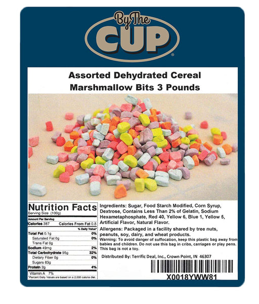 By The Cup Assorted Dehydrated Cereal Marshmallow Bits - 3 lb bulk bag