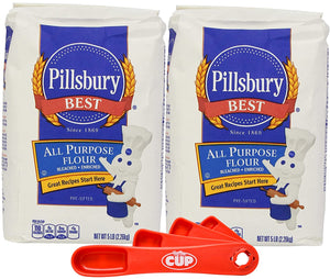Pillsbury Best All Purpose Flour (Pack of 2) with By The Cup Swivel Measuring Spoon