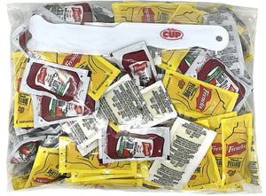 French's Condiment Packet Variety, Tomato Ketchup and Classic Yellow Mustard (Pack of 200) with By The Cup Spreader