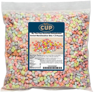 By The Cup Assorted Dehydrated Cereal Marshmallow Bits 1.5 Pound Bulk