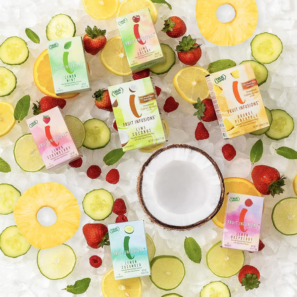 True Citrus Fruit Infusion 2 Flavor Bundle, Lime Coconut, Orange Pineapple (Pack of 2) with 2 By The Cup Mood Spoons