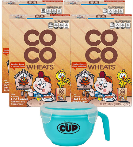 Malt O Meal CoCo Wheats 28 Ounce (Pack of 4) with By The Cup Cereal Bowl