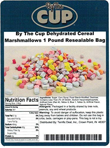 By The Cup Dehydrated Cereal Marshmallows 1 Pound Resealable Bag